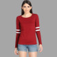 Women's Viscose Rayon Solid Stripe T-Shirt